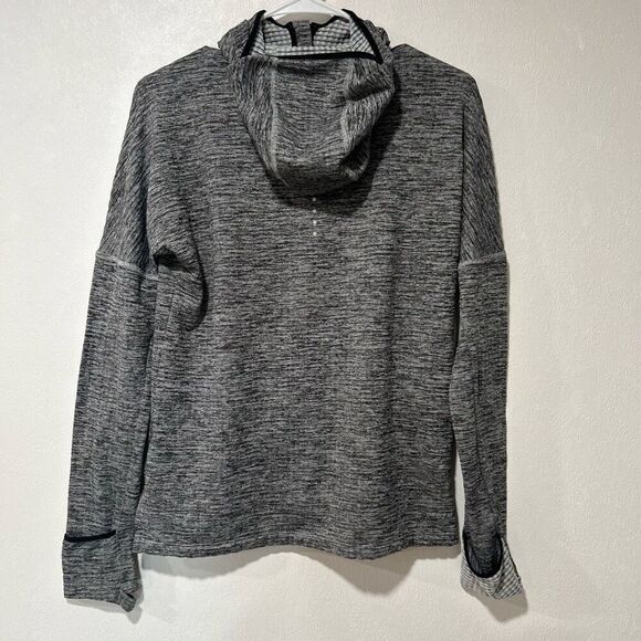 Nike Dri-Fit Running Jacket Small Hooded Gray Heather Full Zip Long Sleeves - Picture 2 of 8